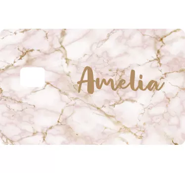 Customised name marble texture credit card sticker - TenStickers