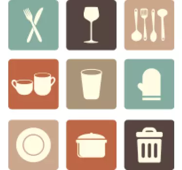 Kitchen Drawers Icons utensil  sticker - TenStickers