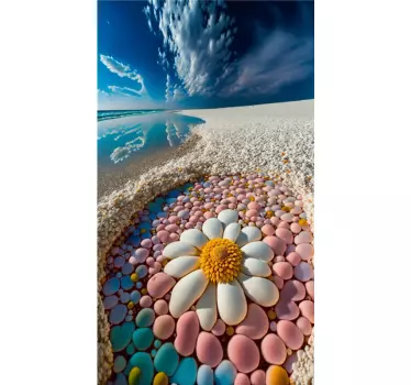 Tropical Beach  door sticker - TenStickers