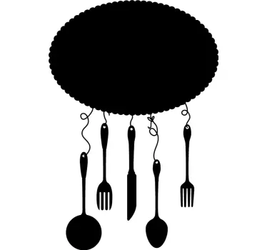 Kitchen utensils chalkboard sticker - TenStickers
