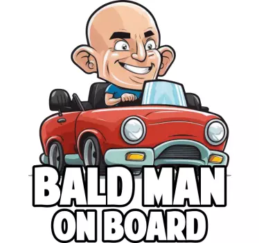 Bald Man on board car sticker - TenStickers