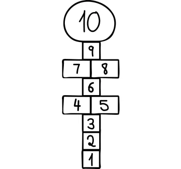 Hopscotch drawing floor sticker - TenStickers