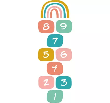 Hopscotch with rainbow sticker - TenStickers