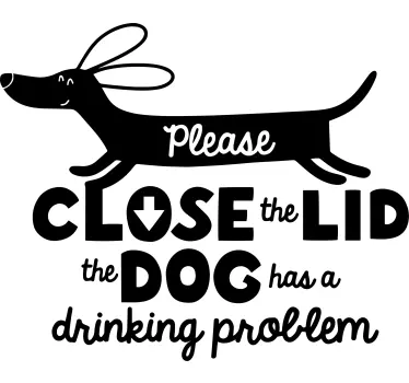 Close the lid dog pet sticker - TenStickers