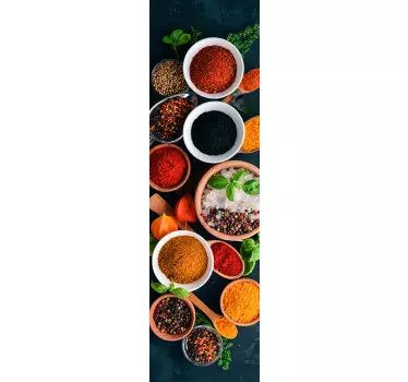 Bowls with spices design refrigerator vinyl decal  - TenStickers