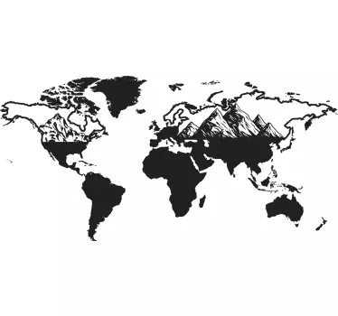 World map monocolor design caravan vinyl decal - TenStickers