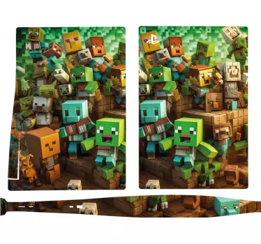 Block characters video game decal - TenStickers
