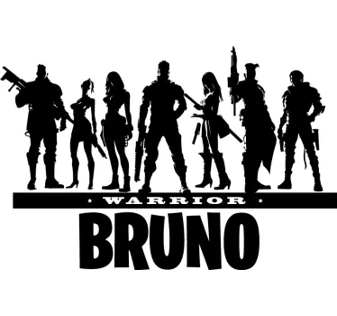 Personalized warrior video game sticker - TenStickers