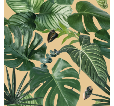 Tropical plants pattern kitchen wall sticker - TenStickers