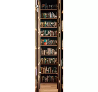 Hallway through a library door vinyl sticker - TenStickers