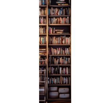 Library shelves close up door sticker - TenStickers