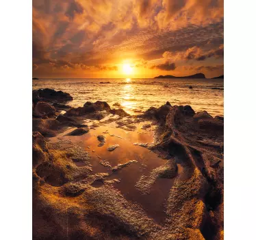 Cloudy sunset landscape shower screen decal - TenStickers