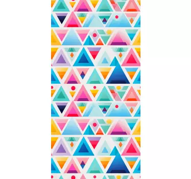 Colorful triangle shapes shower screen decal - TenStickers
