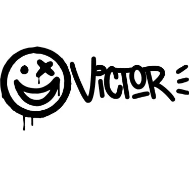 "smiley" name urban decal - TenStickers
