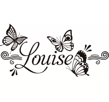 Personalised calligraphic name butterfly decal for children's roo - TenStickers