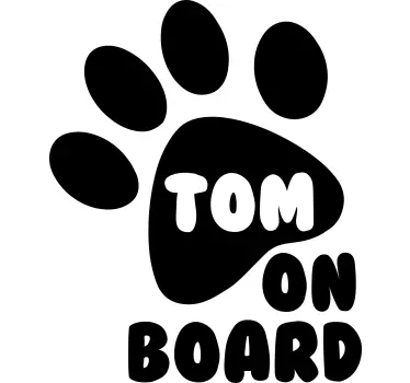Paw dog name custom car sticker - TenStickers