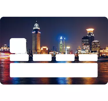 Night cityscape lights credit card sticker - TenStickers