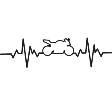 Biker heartbeat motorbike vinyl sticker - TenStickers