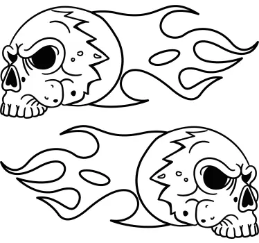 Flaming skulls kit motorcycle decal - TenStickers