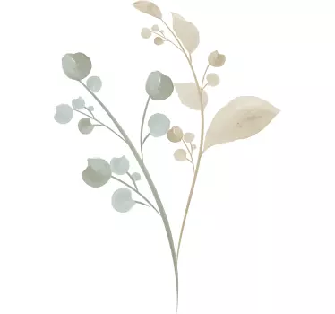 watercolor brench bathroom wall decal - TenStickers