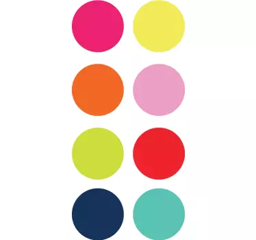 Colored circle geometric wall sticker - TenStickers