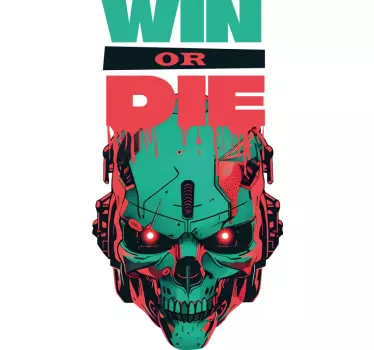 cyber skull video game sticker - TenStickers