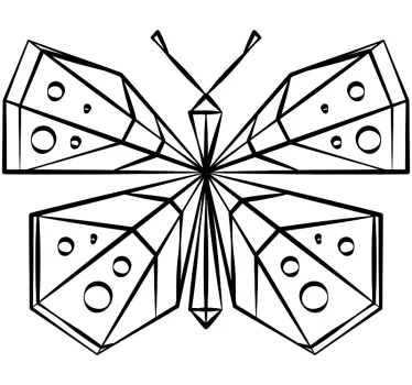 Butterfly wall sticker geometric butterfly design - TenStickers