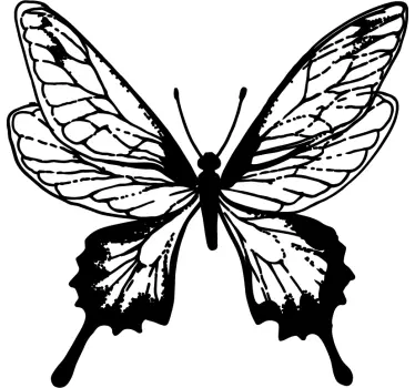 Butterfly wall sticker graceful butterfly outline - TenStickers