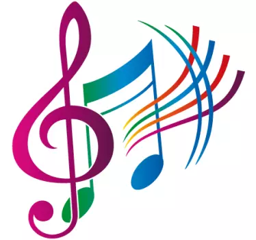 Colourful Musical Note Sticker - TenStickers