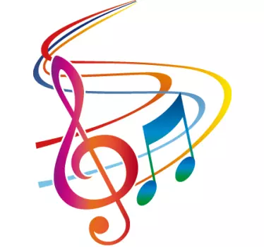 Colourful Musical Notes Wall Sticker - TenStickers