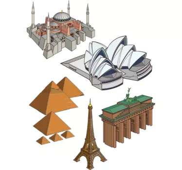Famous Landmarks Decal Collection - TenStickers