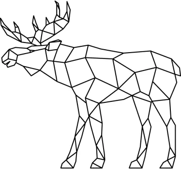 Geometric Moose Living Room Wall Sticker - TenStickers