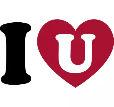 I heart U Wall Sticker - TenStickers
