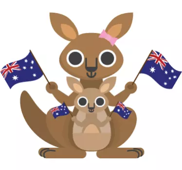 Kids Kangaroo Wall Sticker - TenStickers