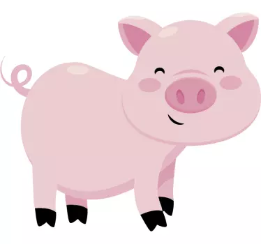 Kids Pig Wall Sticker - TenStickers