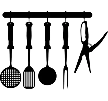 Kitchenware Collection Monochrome Wall Sticker - TenStickers