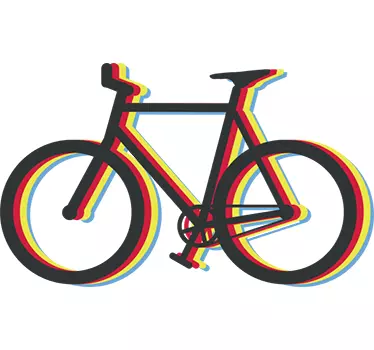 Multicolored halo bikes cycling wall sticker - TenStickers