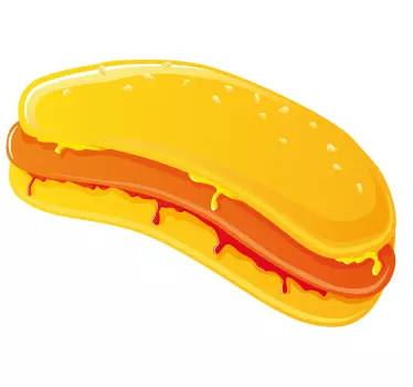 Mustard & Ketchup Hotdog Decal - TenStickers