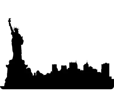 New York City Silhouette Laptop Sticker - TenStickers