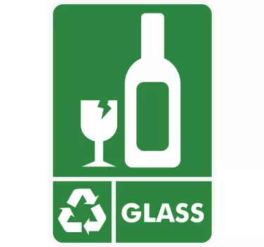 Recycle Glass Bin Sticker - TenStickers
