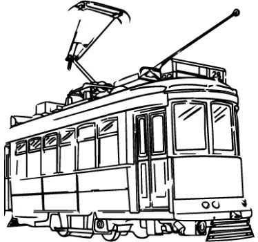 Retro Tram Wall Sticker - TenStickers