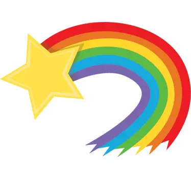 Shooting star Rainbow Wall Decal - TenStickers
