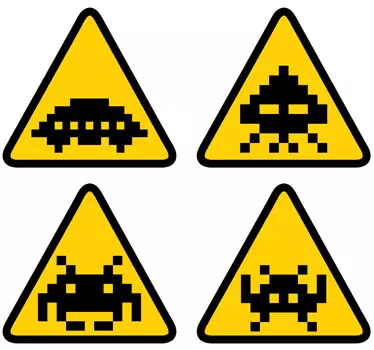 Space Invader sign car sicker - TenStickers