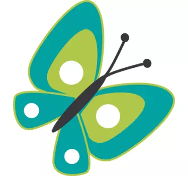 Teal Butterfly Kids Sticker - TenStickers