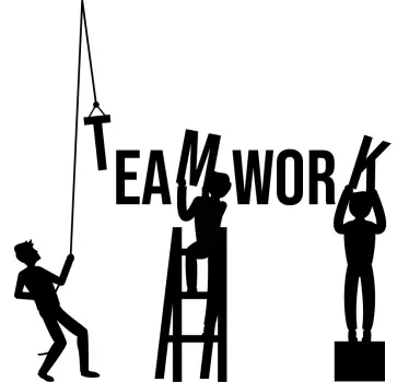 Teamwork office wall art with text sticker - TenStickers