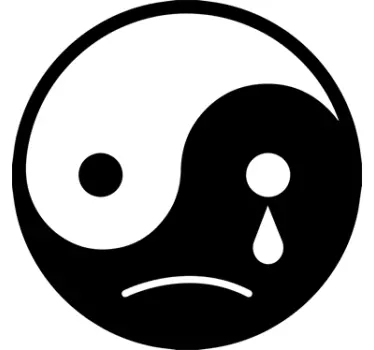 Decorative vinyl sad yin yang wall sticker - TenStickers