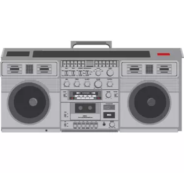 Vintage Cassette Player Decorative Sticker - TenStickers