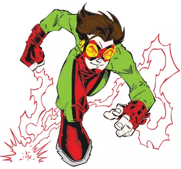 Wall sticker dynamic superhero action - TenStickers