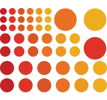 Pack of 45 Warm Tones Circle Sticker - TenStickers