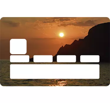 Water sunset beach side credit card sticker - TenStickers